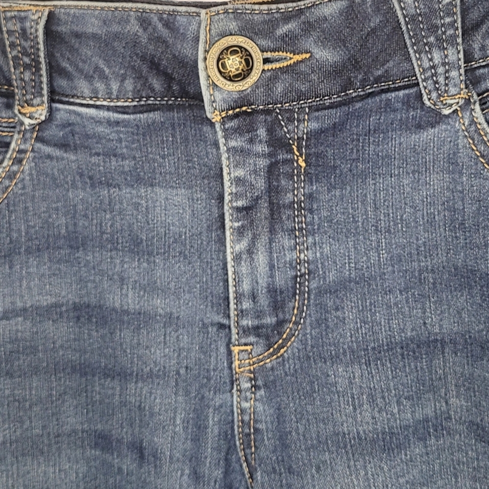 Democracy Ab Solution Jeans Women Size 10 Blue Stretch Denim Slim Straight - Picture 4 of 6